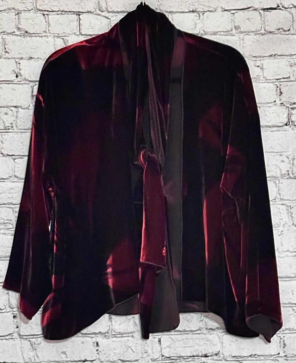 Peggotty Christensen Velvet Art-to-Wear Convertible Scarf Open Blazer Cardigan